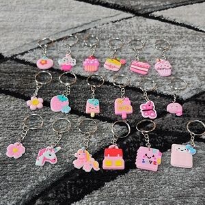 18 PIECE KAWALI 3-D VARIOUS DESIGNS KEYCHAINS BUNDLE BAG CHARMS